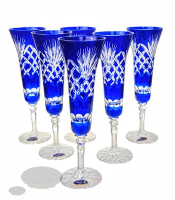 Copas de champán de cristal cobalto 170 ml Pineapple