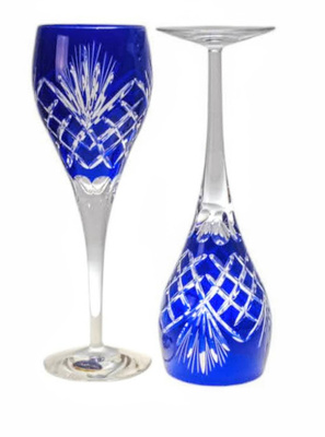 Cobalt crystal glasses 2 pieces
