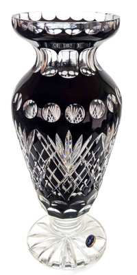 Czarny kryształowy wazon 35 cmAnanas