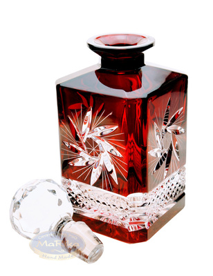 Ruby crystal whiskey decanter Grinder Olive