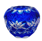 Kobaltowy kryształowy  świecznik 8 cm Ananas