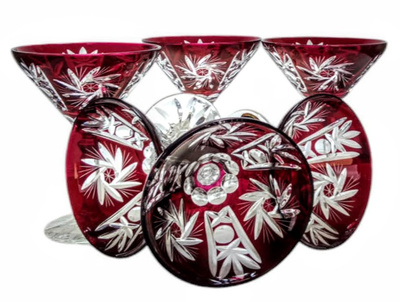 Copas de martini de cristal rubí 110ml Almazara