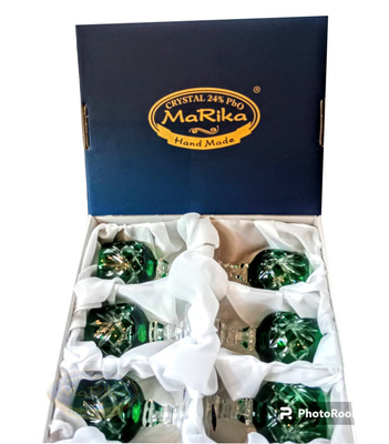 Vasos de vodka de cristal esmeralda 40 ml Piña 6 piezas