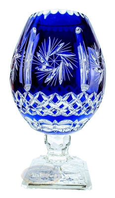 Crystal cobalt vase for small flowers Olive Grinder