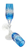 Copas de champán de cristal cobalto 2 unidades