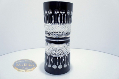 Black crystal glasses for whiskey 280ml Francuski