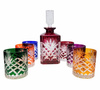 Set di whisky in cristallo colorato Olive Crate
