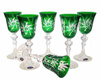 Emerald crystal liqueur glasses 60ml Olive Mill 6 pieces