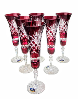 Copas de champán de cristal rubí 170 ml Piña