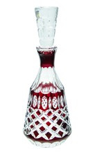 Ruby crystal glass carafe for Vodka Olive lattice 500 ml