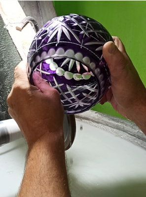 Vasos de whisky de cristal cobalto 280ml Crate Olive