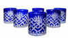 Vasos de whisky de cristal cobalto Piña 6 piezas