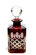 Ruby crystal carafe for Whiskey Lattice Olive
