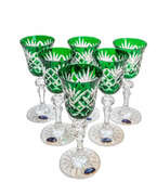 Copas de licor de cristal esmeralda 60ml Piña 6 piezas
