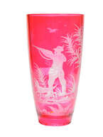 Jarrón de caza grabado en ámbar