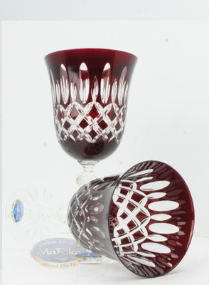 Ruby crystal wine glasses 170 ml Olive grinder