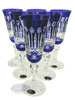 Cobalt crystal champagne glasses 150 ml French