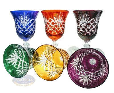 Colour crystal wine glasses 280ml Pineapple