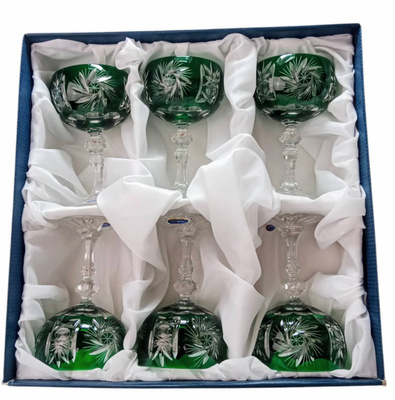 Copas de champán de cristal esmeralda 150 ml Almazara