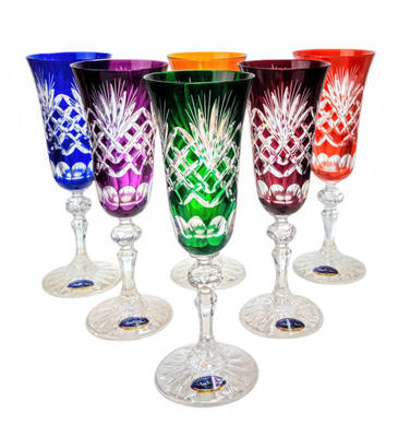 Copas de champán de cristal de colores 150 ml Piña