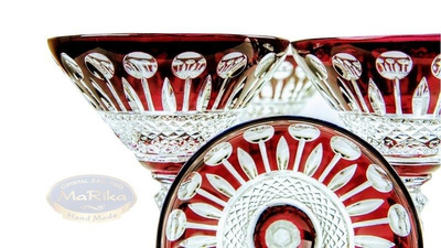 Ruby crystal martini glasses 170ml French