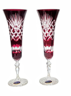 Copas de champán de cristal rubí 170 ml Piña