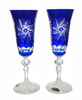 Kobaltowe kryształowe kieliszki do szampana 150 ml Młynek Oliwka