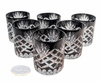 Vasos de whisky de cristal negro Pineapple 6 piezas