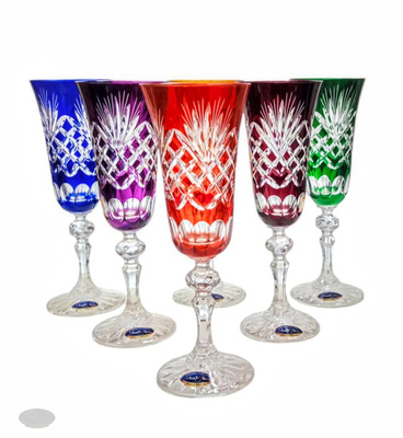 Copas de champán de cristal de colores 150 ml Piña