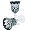 Black  crystal liqueur glasses 60 ml Olive lattice