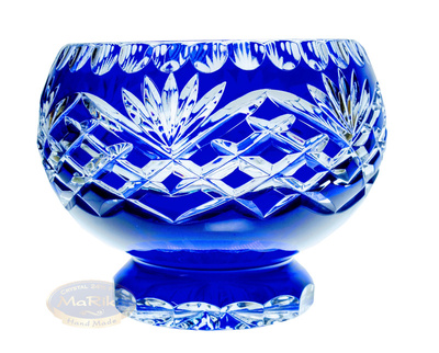Cobalt fruit bowl on foot 16 pineapple