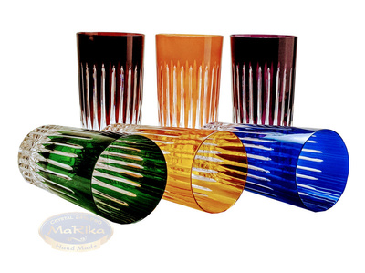 Vasos de cristal de colores para agua y bebidas Línea 320ml