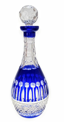 Cobalt crystal wine decanter 700 ml French