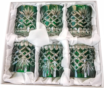 Vasos de whisky de cristal esmeralda 280 ml