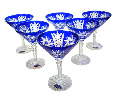 Cobalt crystal martini glasses 110ml Olive Mill