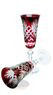 Ruby crystal champagne glasses 150 ml Pineapple