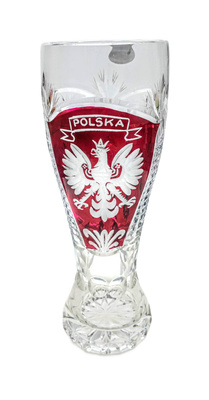 Engraved crystal tankard with Eagle