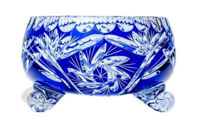 Cobalt crystal bowl Grinder Olive