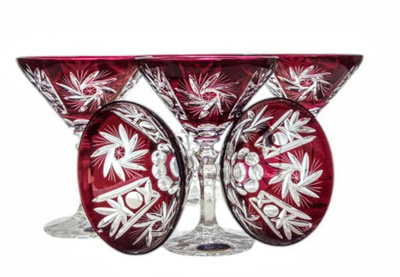 Copas de martini de cristal rubí 110ml Almazara