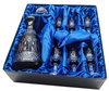 Black crystal glass set with decanter French 6+1