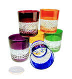 Vasos de cristal de colores para whisky 350 ml Caja