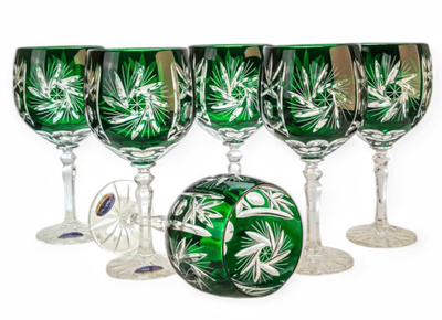 Copas de vino de cristal esmeralda 280 ml Almazara