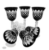 Black crystal wine glasses 280 ml Crate Olive