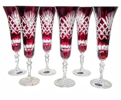 Copas de champán de cristal rubí 170 ml Piña