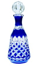 Cobalt crystal glass carafe for Vodka Olive lattice 500 ml