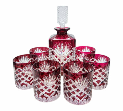 Set di bicchieri e decanter per whisky Frantoio Cobalto