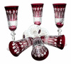 Copas de champán de cristal rubí 150 ml Francés