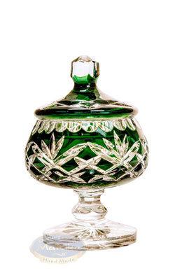 Emerald Crystal Sugar Bowl 8 cm Pineapple