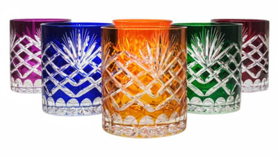 Vasos de cristal de colores para whisky 280ml