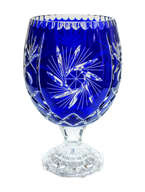 Crystal cobalt legged vase Mill Olive